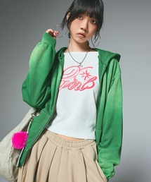 X-girl（エックスガール） パーカー OVERDYED ZIP UP SWEAT HOODIE