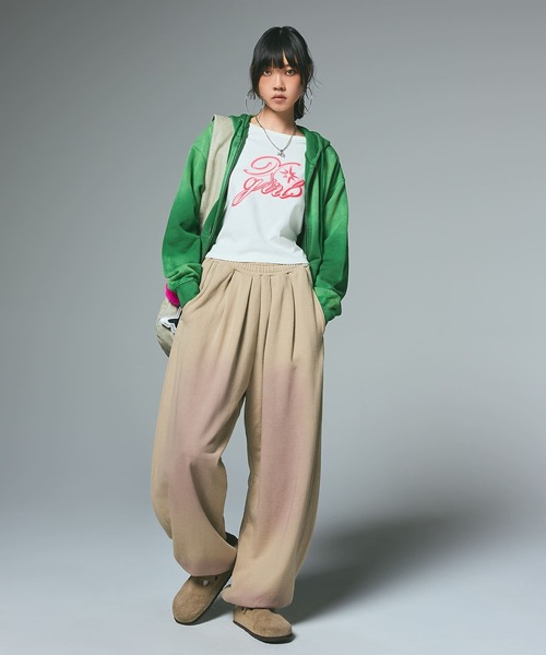 X-girl（エックスガール） パーカー OVERDYED ZIP UP SWEAT HOODIE