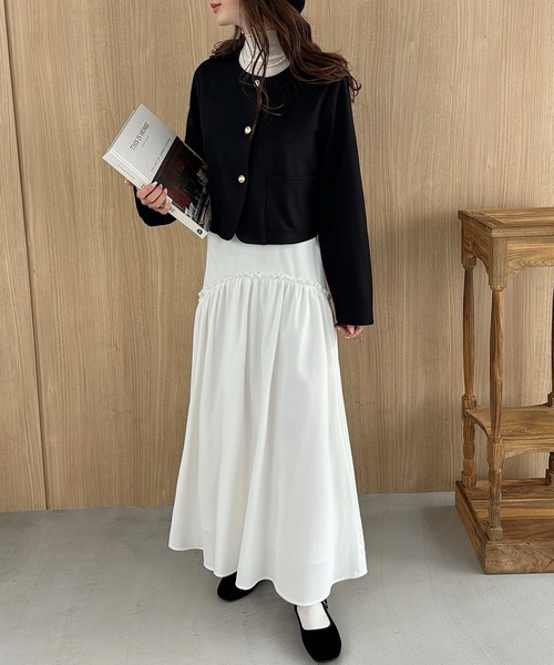 「Meiru」 ノーカラージャケット SMALL グレー レディース_画像6