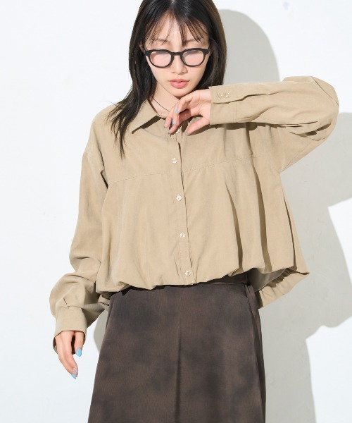 ブラウス シャツ バルーンヘム クロップドシャツ レディース | TRIANGLE PALETTE | 15