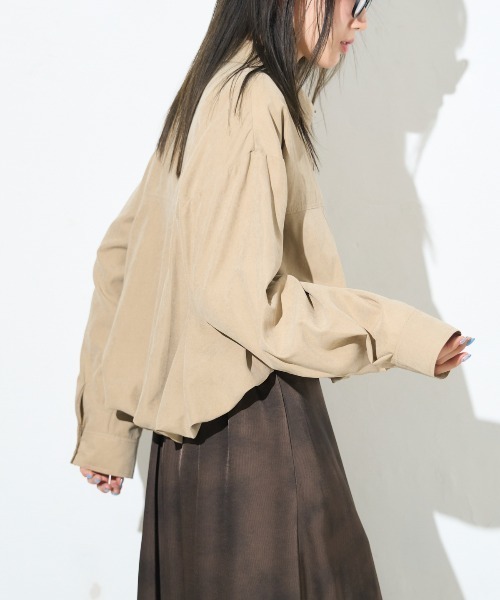 ブラウス シャツ バルーンヘム クロップドシャツ レディース | TRIANGLE PALETTE | 18