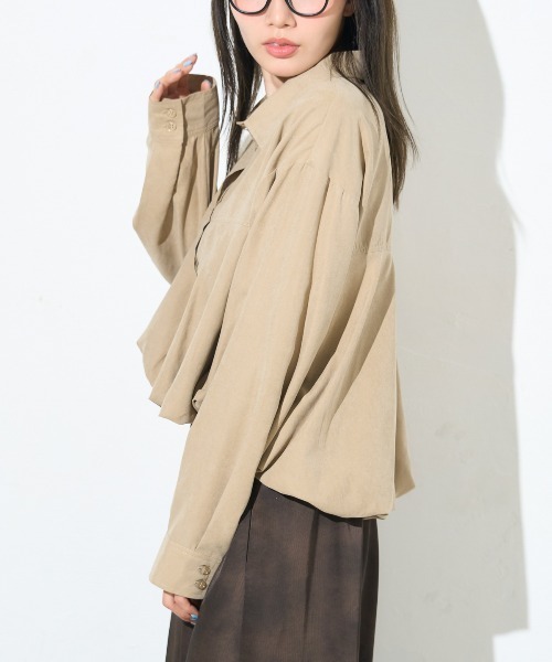 ブラウス シャツ バルーンヘム クロップドシャツ レディース | TRIANGLE PALETTE | 21