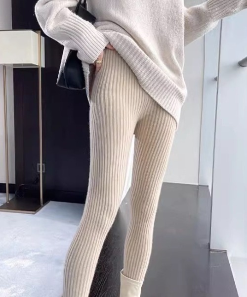ビアズリー　美品　リブニットレギンス ampm（エーエムピーエム） パンツ リブニットレギンス／スパッツ