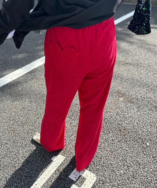 mi via loca パンツ Vintageライク BACKハートポケット コーデュロイ