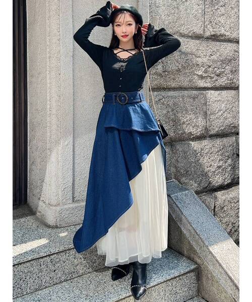 RESEXXY（リゼクシー） tシャツ フロントクロスカットリブトップス