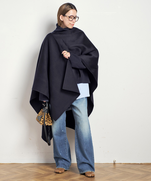 AP STUDIO ダブルフェイスポンチョコート 定価7.26万 クラシックファッション - AP STUDIO ダブルフェイスポンチョコート