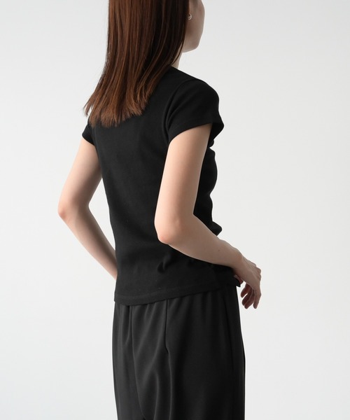 「CANAL JEAN」 「El mar」半袖Tシャツ ONE SIZE ブラック レディース_画像3