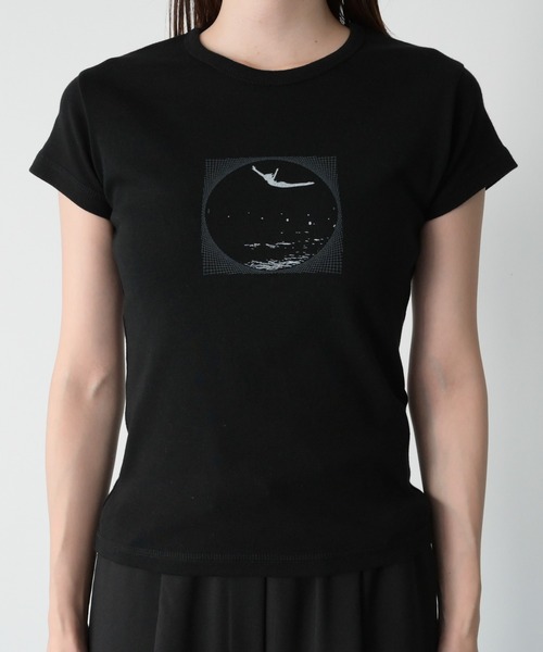 「CANAL JEAN」 「El mar」半袖Tシャツ ONE SIZE ブラック レディース_画像5