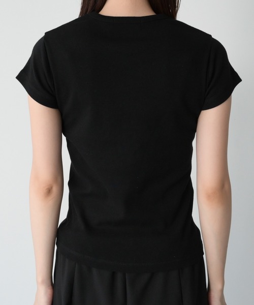 「CANAL JEAN」 「El mar」半袖Tシャツ ONE SIZE ブラック レディース_画像7