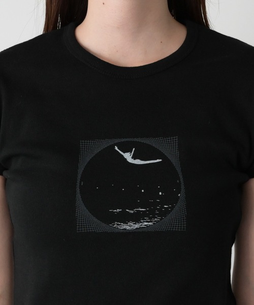 「CANAL JEAN」 「El mar」半袖Tシャツ ONE SIZE ブラック レディース_画像8