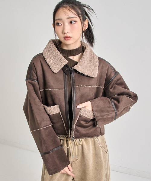 ANAP（アナップ） ムートンコート ボアコート フェイクスウェード