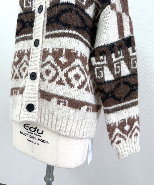 SHEENA（シーナ） カーディガン ノルディック柄カウチンニット