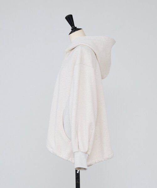 美品！ビアズリー黒ニットパーカー ぽんぽん付きケーブル編みZIPニットパーカーワンピース｜SPIRALGIRL