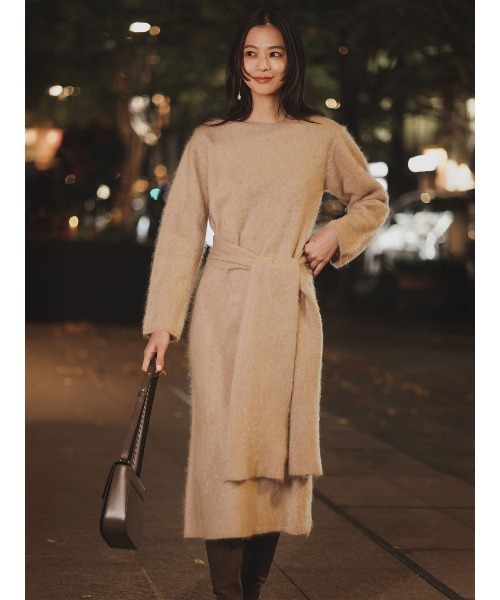 anuans（アニュアンス） ワンピース ウールミンクニットワンピース