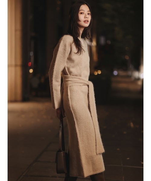 anuans セットアップ　ニットジャケット&ニットワンピース アニュアンス anuans ウールカシミヤソフトマーメイドニットワンピース