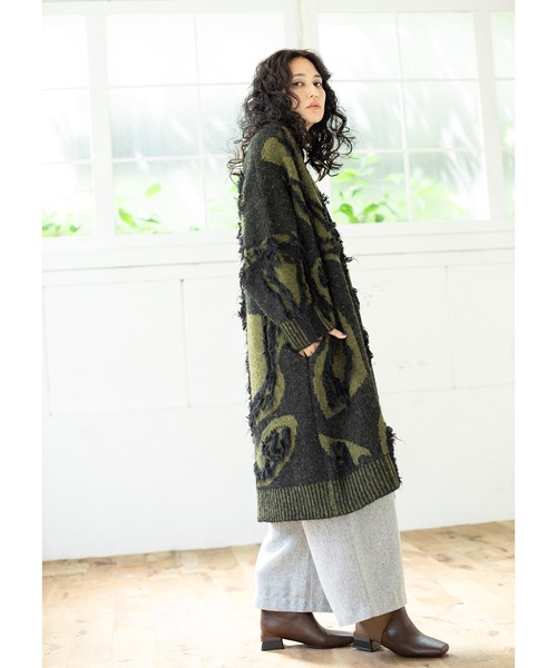 「OSMOSIS」 ニットカーディガン ONE SIZE ブラウン レディース_画像3