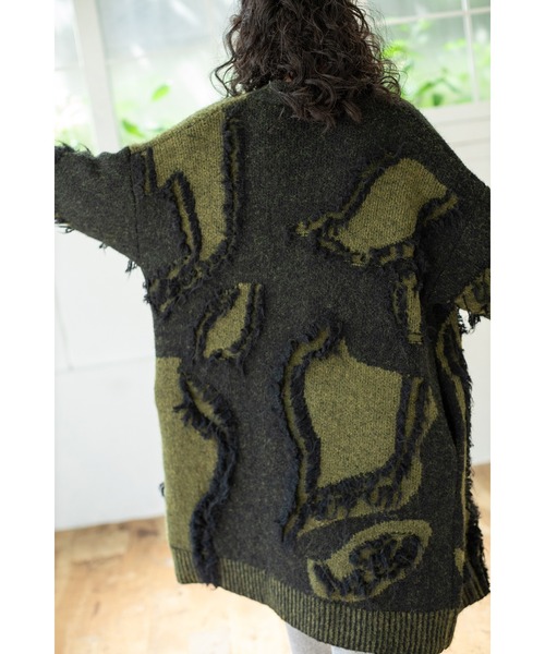 「OSMOSIS」 ニットカーディガン ONE SIZE ブラウン レディース_画像5