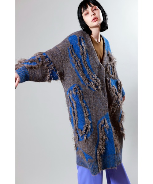 「OSMOSIS」 ニットカーディガン ONE SIZE ブラウン レディース_画像9