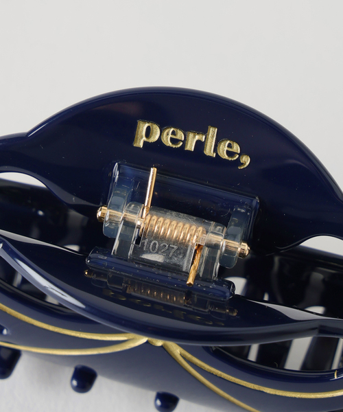ラトータリテ　perle ネイビー ヘアクリップ　たなべさおり La TOTALITE（ラ トータリテ） ヘアクリップ 「perle， by SAORI