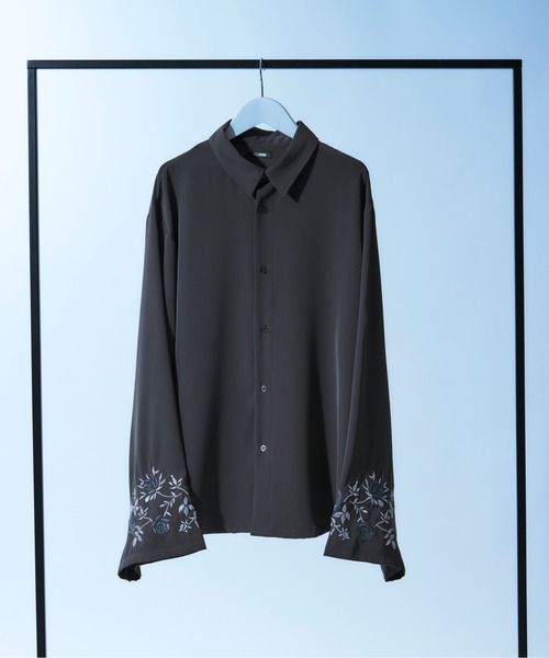 「Ellno Loset」 長袖シャツ MEDIUM ブルーグレー メンズ_画像5