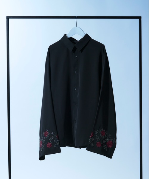 「Ellno Loset」 長袖シャツ MEDIUM ブルーグレー メンズ_画像6