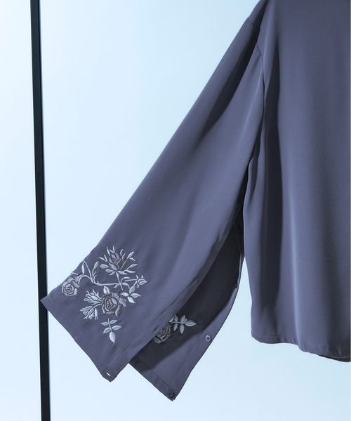 「Ellno Loset」 長袖シャツ MEDIUM ブルーグレー メンズ_画像7