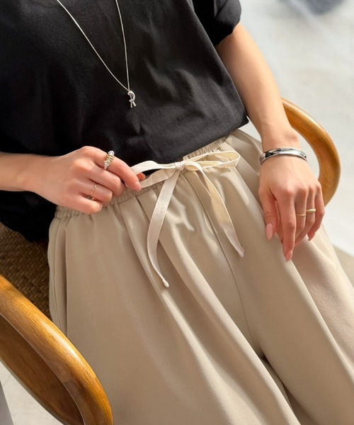 Java ワイドパンツ パンツ ジャバコラボ」夏を涼しく、品よくこなれる