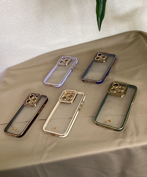 ALMO スマホケース iPhoneケース スマホケース ゴールドフレーム(BL