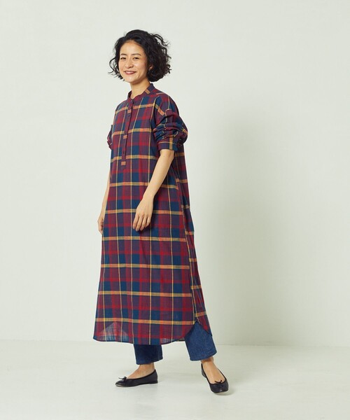 「Freada」 長袖ワンピース フリ- オフホワイト レディース_画像4