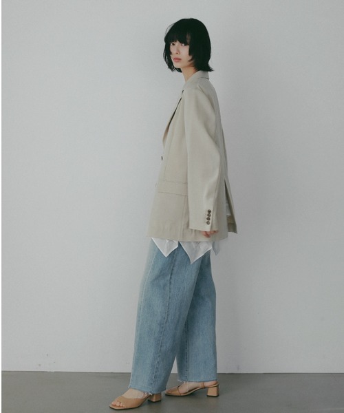 ジャケット ノーカラージャケット 卒園式 「多機能・Sサイズ展開」リネンライクシングルジャケット レディースの画像