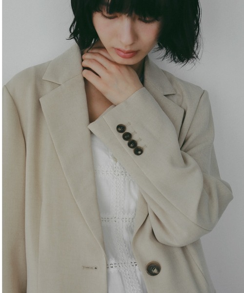 ジャケット ノーカラージャケット 卒園式 「多機能・Sサイズ展開」リネンライクシングルジャケット レディースの画像