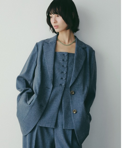 ジャケット ノーカラージャケット 卒園式 「多機能・Sサイズ展開」リネンライクシングルジャケット レディースの画像