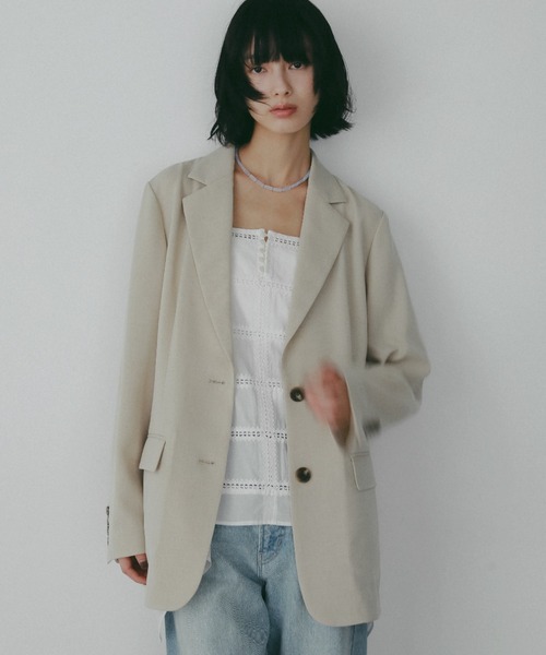 ジャケット ノーカラージャケット 卒園式 「多機能・Sサイズ展開」リネンライクシングルジャケット レディースの画像