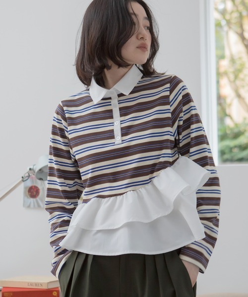 HEILIS（ヘイリス） tシャツ ペプラムポロカットソートップス