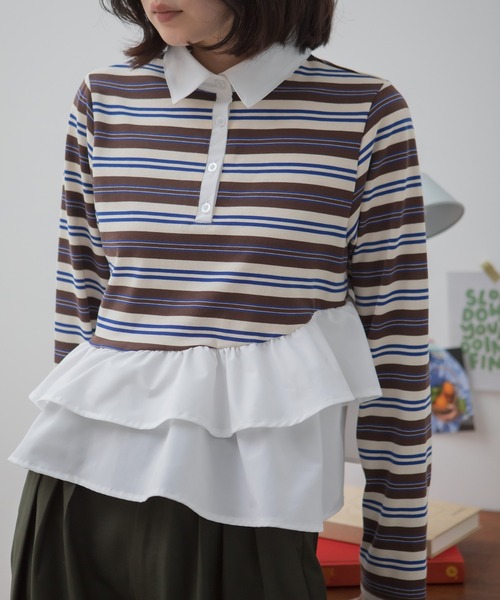 HEILIS（ヘイリス） tシャツ ペプラムポロカットソートップス