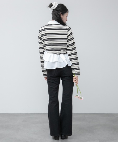 HEILIS（ヘイリス） tシャツ ペプラムポロカットソートップス