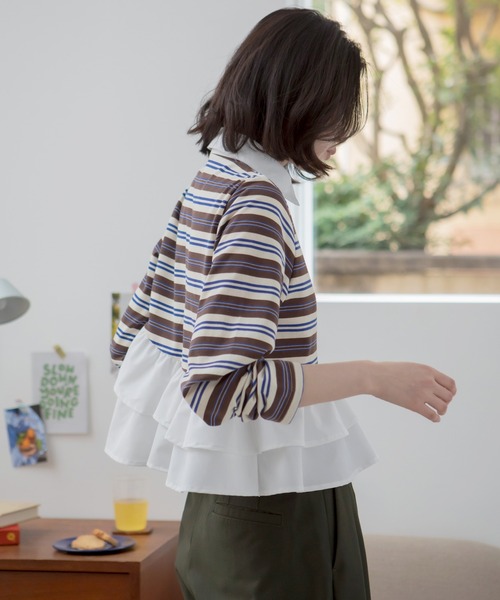 HEILIS（ヘイリス） tシャツ ペプラムポロカットソートップス