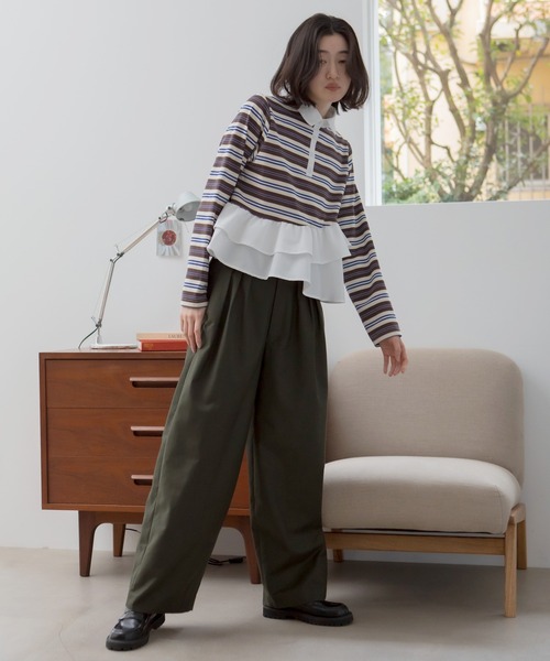 HEILIS（ヘイリス） tシャツ ペプラムポロカットソートップス