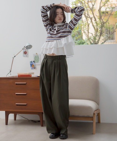HEILIS（ヘイリス） tシャツ ペプラムポロカットソートップス