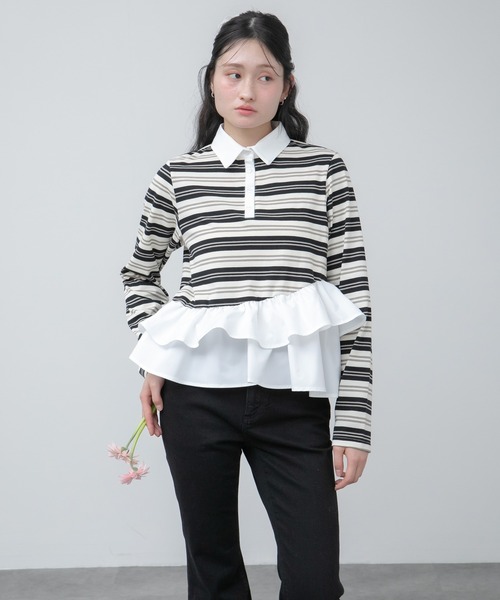 HEILIS（ヘイリス） tシャツ ペプラムポロカットソートップス