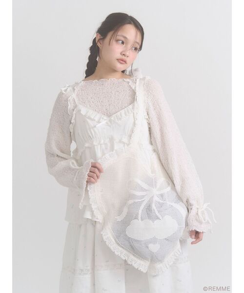 merry jenny ハートウェット merry jenny（メリージェニー） トートバッグ Cherry heart knit tote