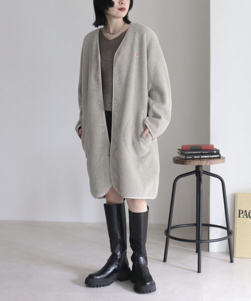 Danton（ダントン） ノーカラーコート 38 ブラック レディース