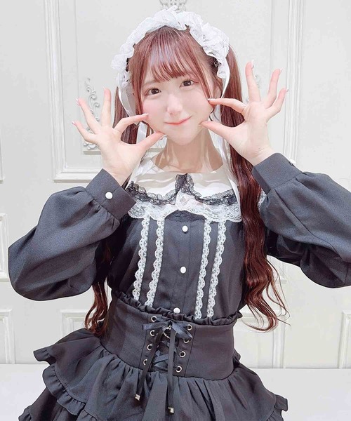 MA*RS（マーズ） ブラウス シャツ 胸開き配色ダブルレースブラウス