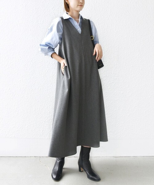 「SHIPS」 サロペットスカート ONE SIZE ブラック レディースの画像
