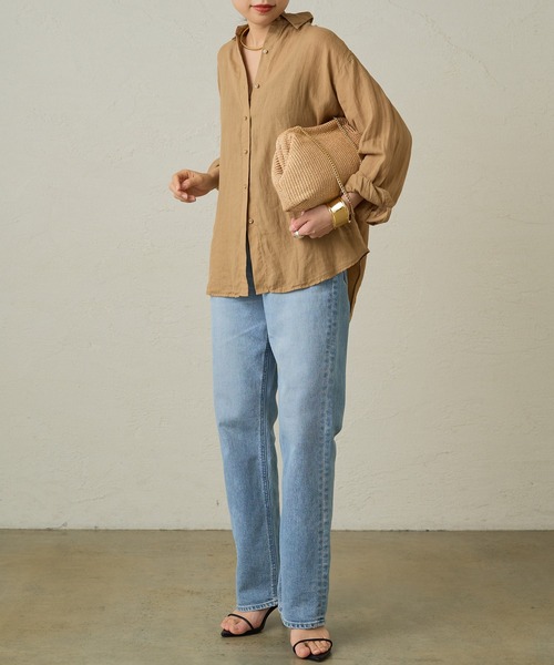 「LOUNGEDRESS」 長袖シャツ FREE ネイビー レディース_画像3