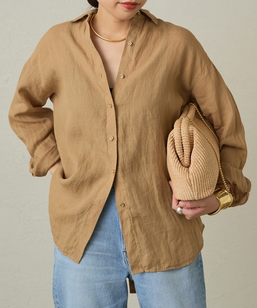 「LOUNGEDRESS」 長袖シャツ FREE ネイビー レディース_画像7