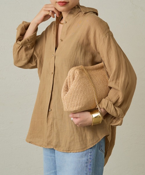 「LOUNGEDRESS」 長袖シャツ FREE ネイビー レディース_画像8