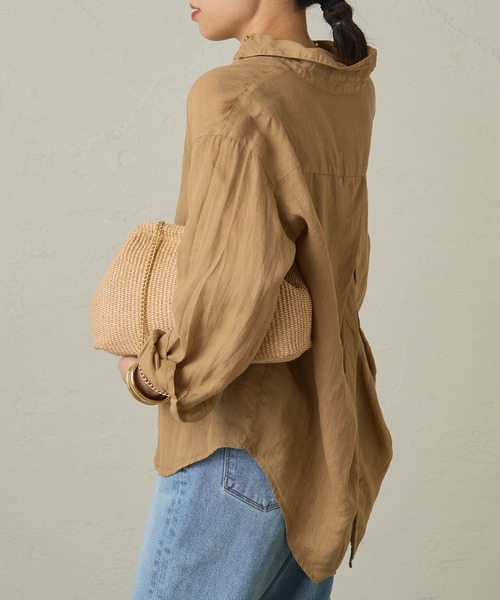 「LOUNGEDRESS」 長袖シャツ FREE ネイビー レディース_画像9