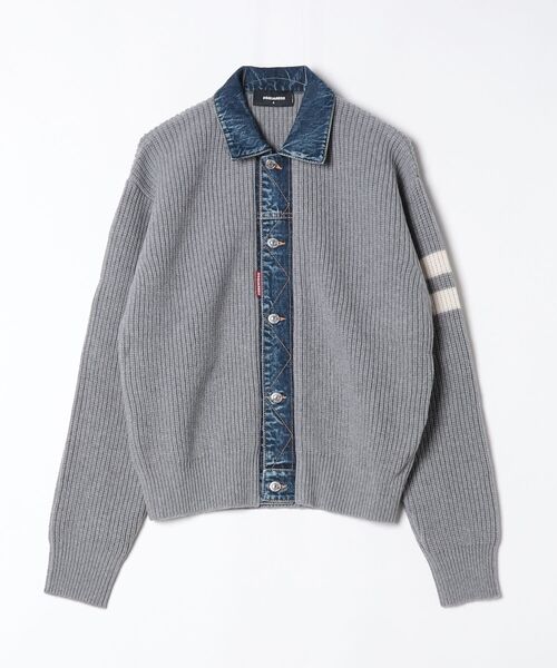 カーディガン Knit Cardigan Wool Cahmere Cob Knit Stitch/0252 メンズ レディースの画像
