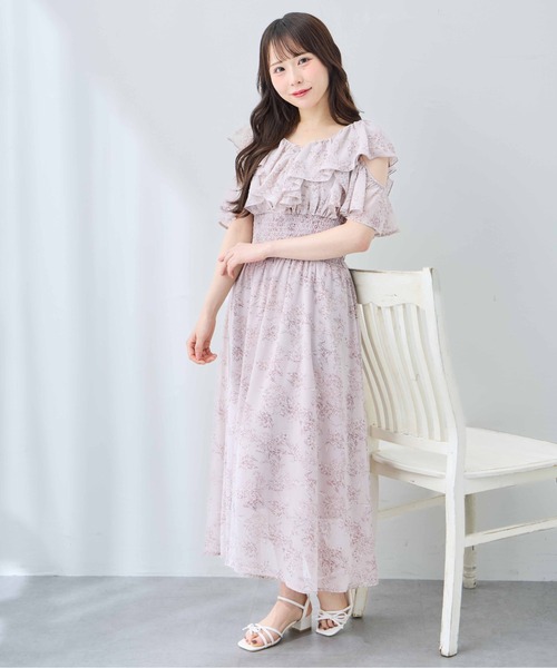 INGNI（イング） ワンピース 「WEB限定」肩あき花柄フリルワンピース